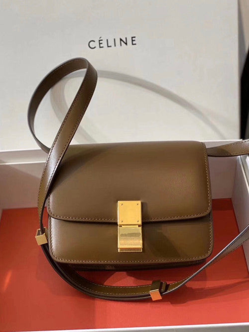 Celine SMALL CLASSIC BAG IN BOX CALFSKIN CAMEL