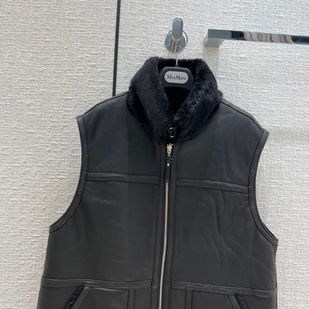 Hermès Reversible long leather vest