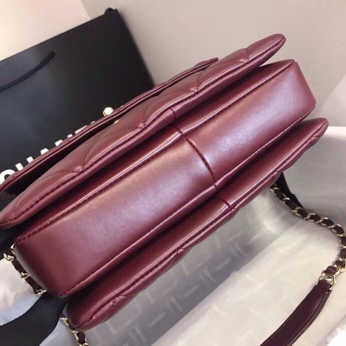Chanel  Small Trendy CC Top Handle Bag Quilted Lambskin Bordeaux
