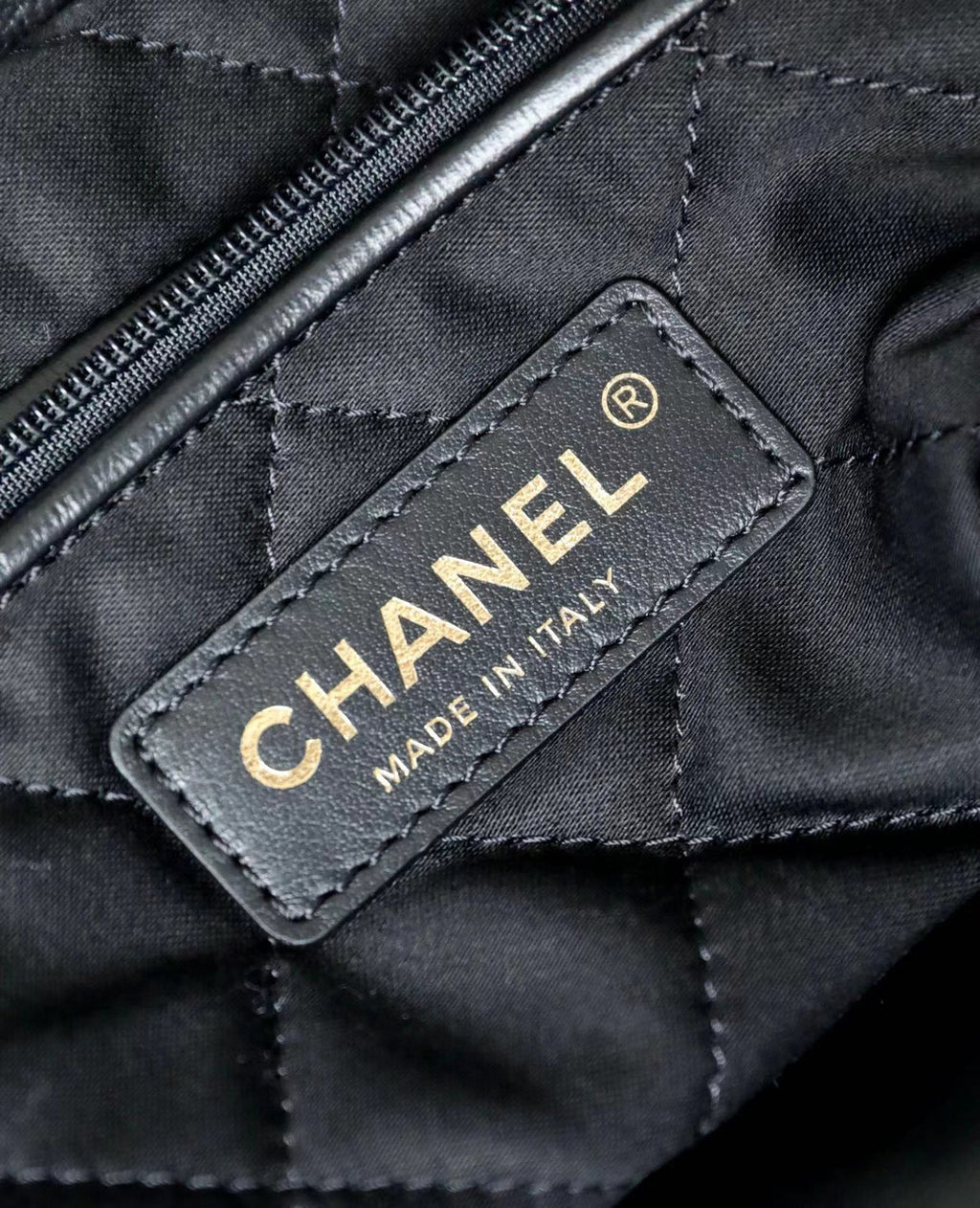 CHANEL 22 SMALL HANDBAG WHITE ENAMEL LOGO