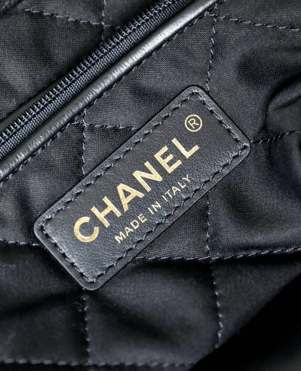 CHANEL 22 SMALL HANDBAG WHITE ENAMEL LOGO