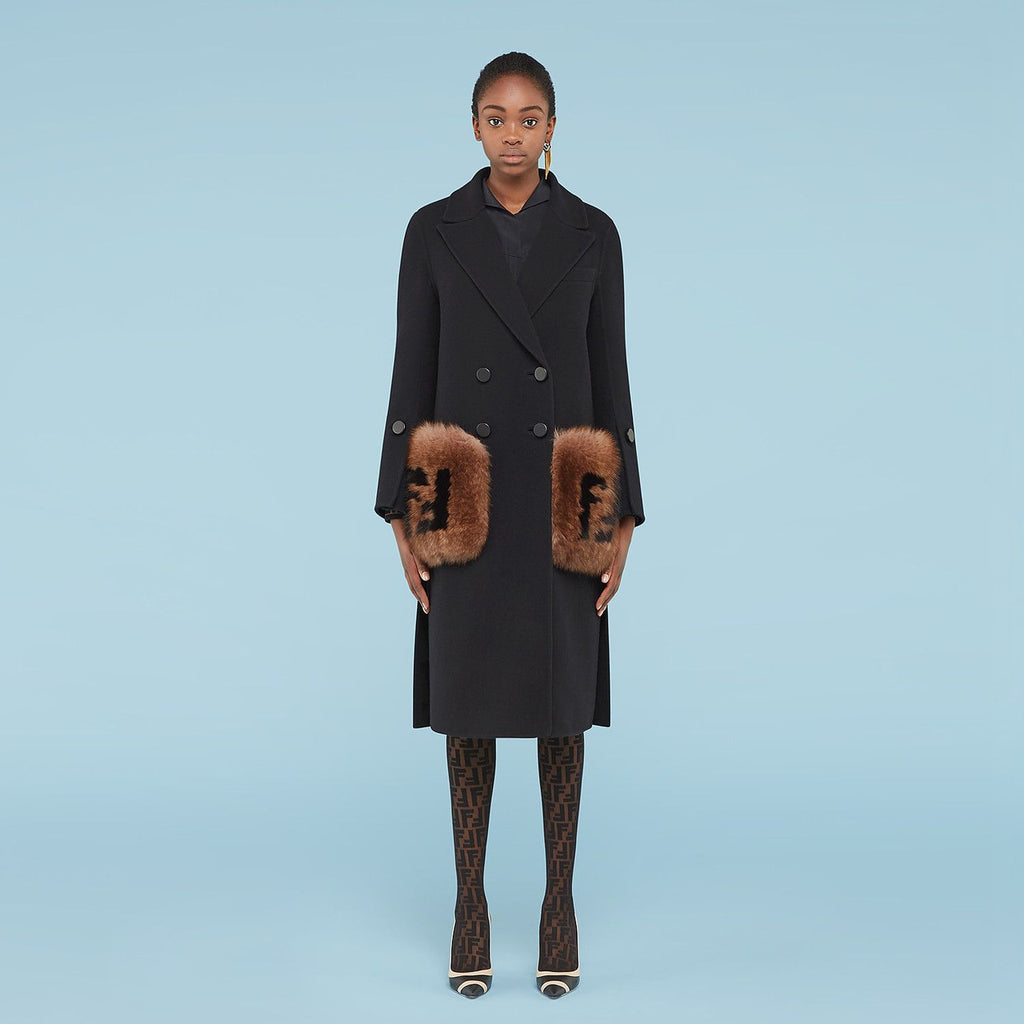 Fendi COAT Black wool coat
