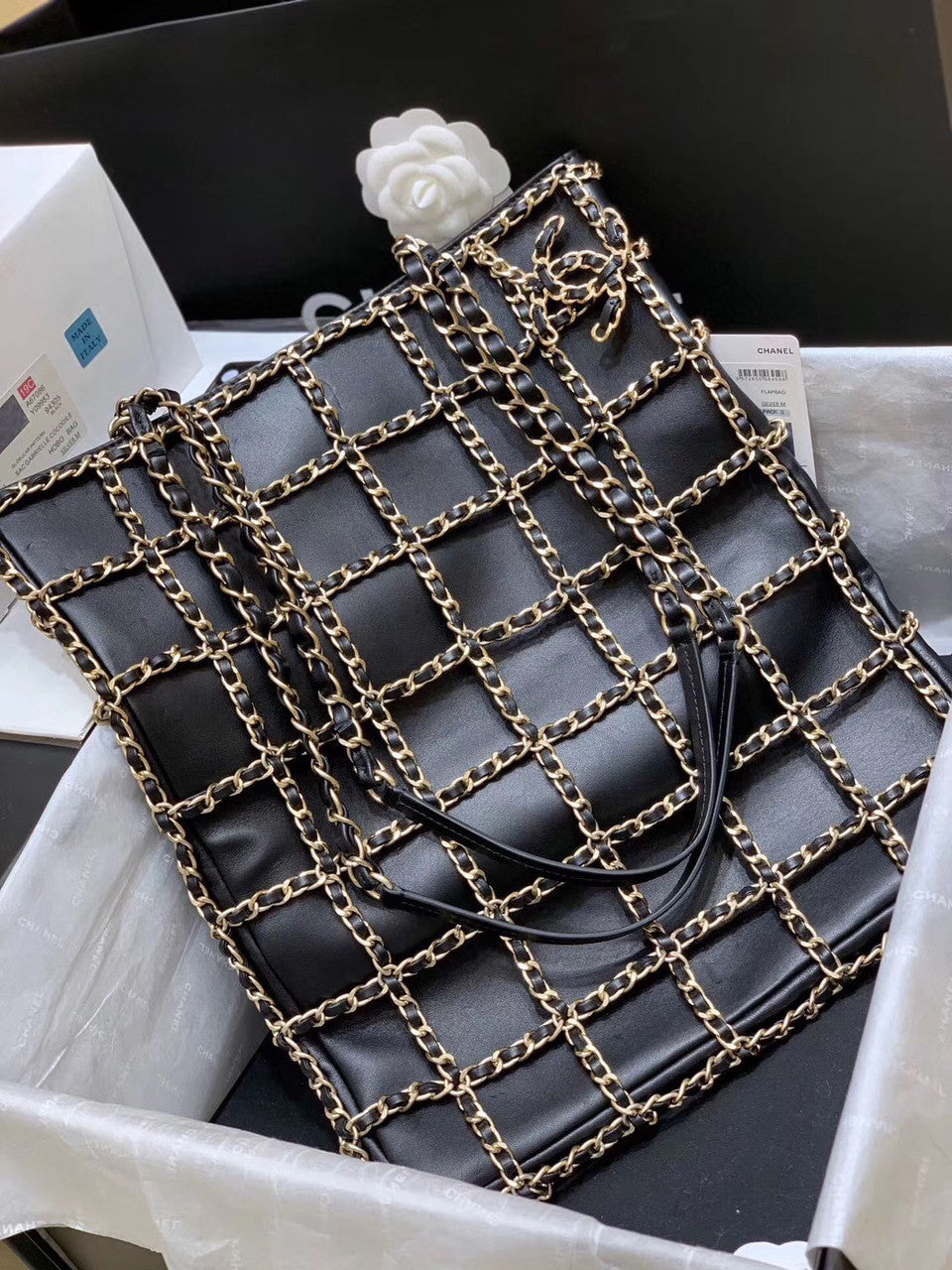 Chanel Lambskin Shopping Bag with chain