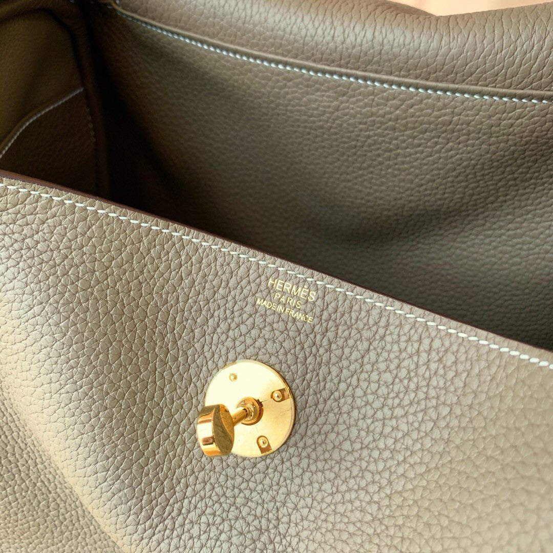 Hermes Lindy 30 Etoupe Togo Gold Hardware