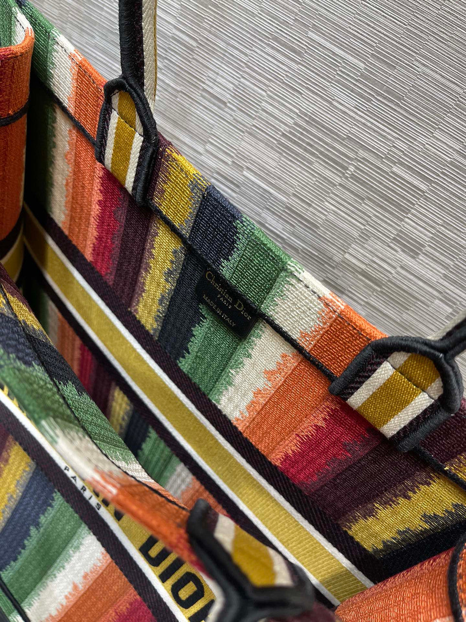 Christian Dior DIOR BOOK TOTE Multicolor D-Stripes Embroidery Reference: M1286ZRFR_M884