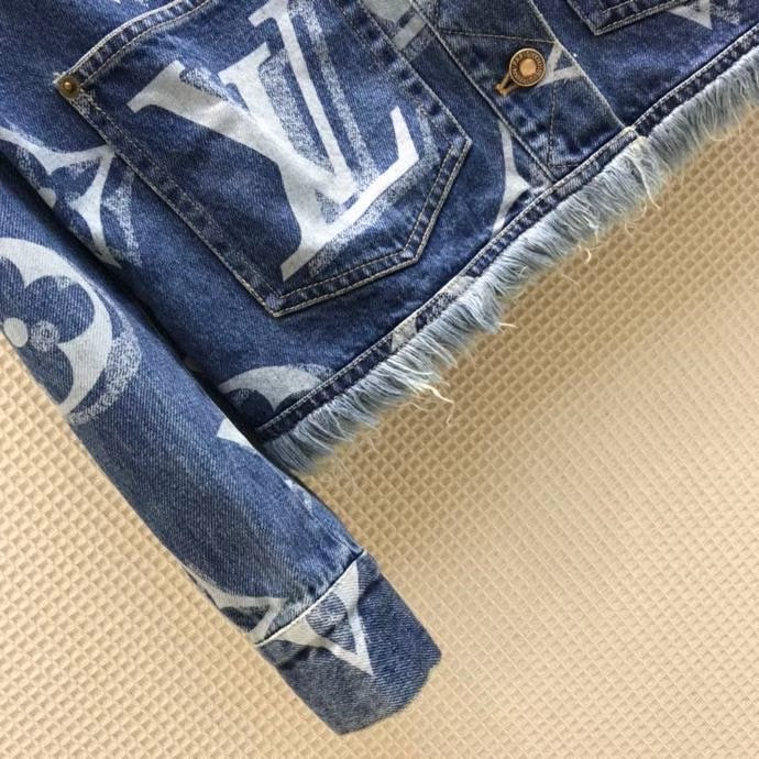 Louis Vuitton 1A8LIN  BLURRY GIANT MONOGRAM COLLARLESS DENIM JACKET