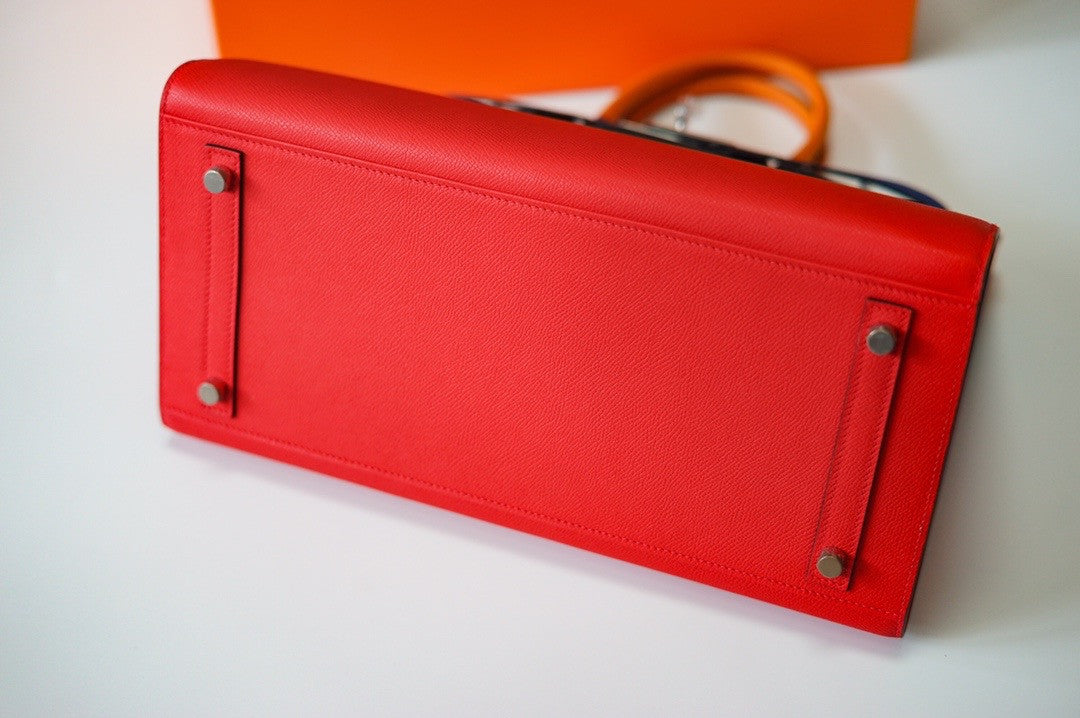 HERMÈS SUNSET RAINBOW SELLIER BIRKIN 35CM IN EPSOM LEATHER WITH PALLADIUM HARDWARE