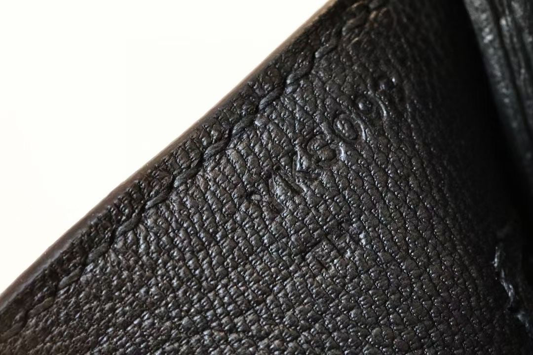 Hermès Black Niloticus Crocodile /Togo Birkin Touch 25cm Palladium Hardware