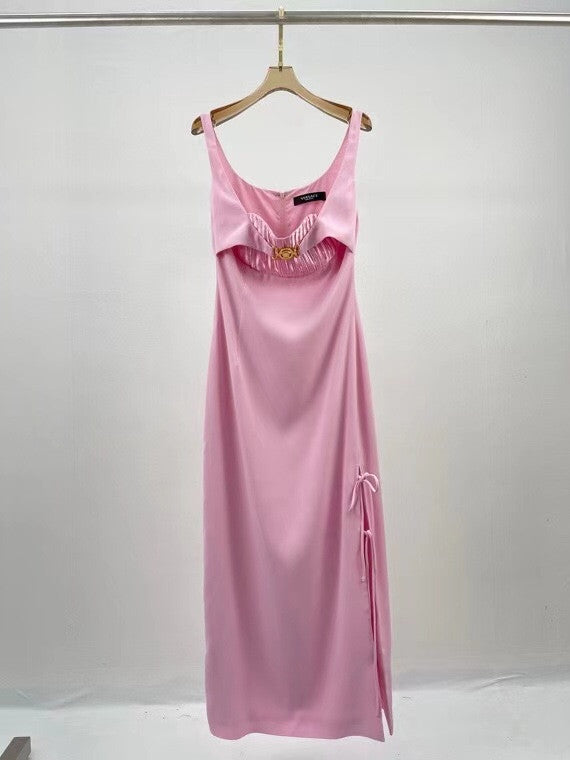 Versace Medusa floor-length dress Pink