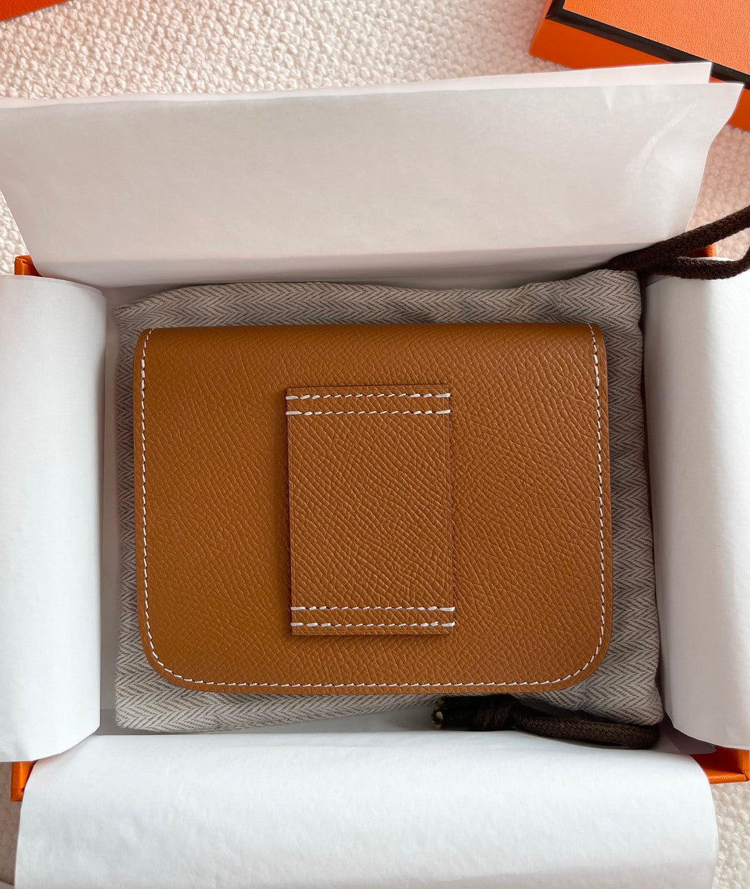 Hermès Constance Slim wallet Gold Epsom leather with palladium hardware