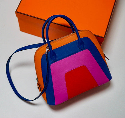 Hermès Bolide 1923-30 Rainbow "Sunset" Epsom Palladium Hardware