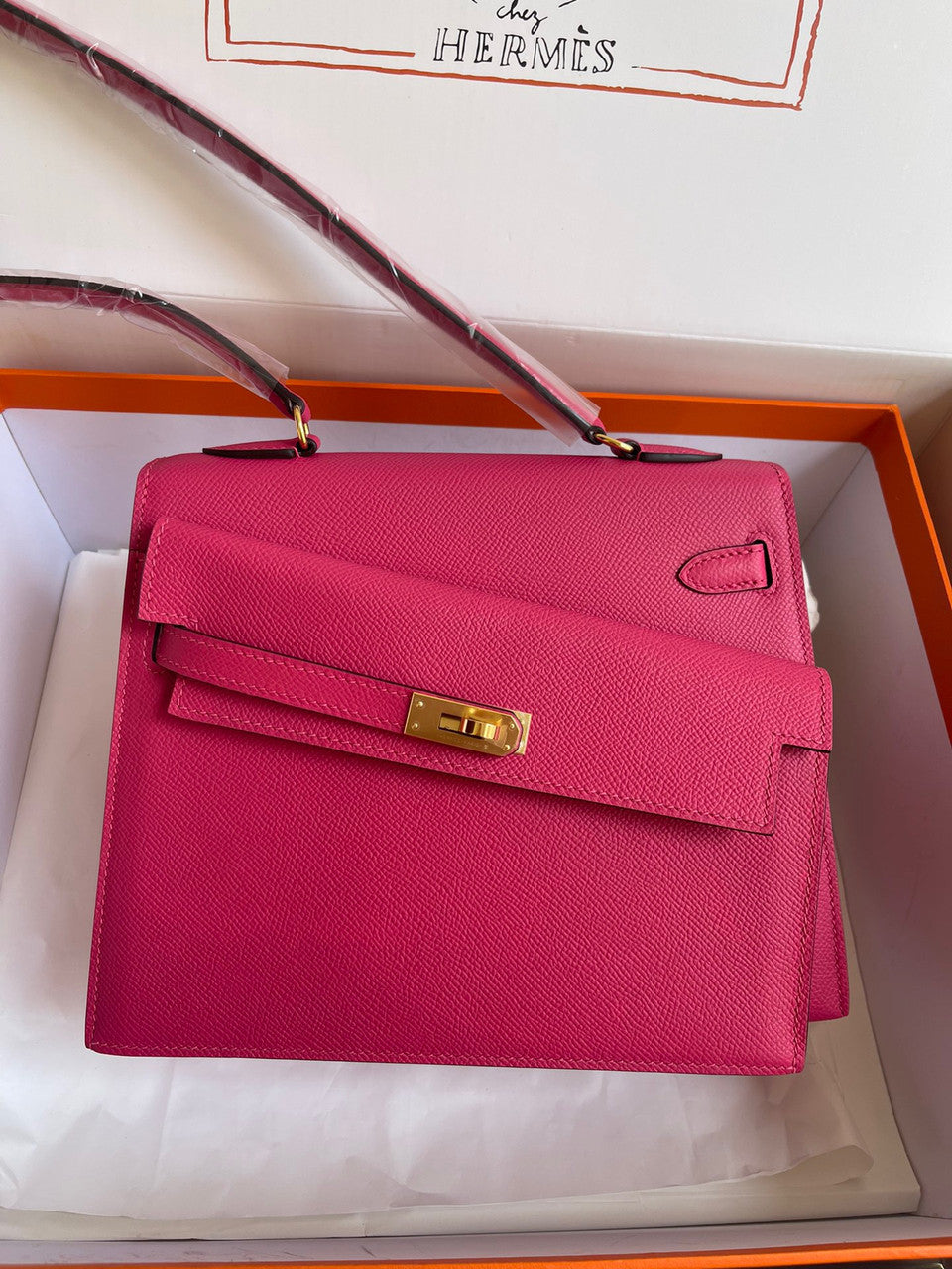 Hermes Kelly Sellier 20 en Desordre Fuschia