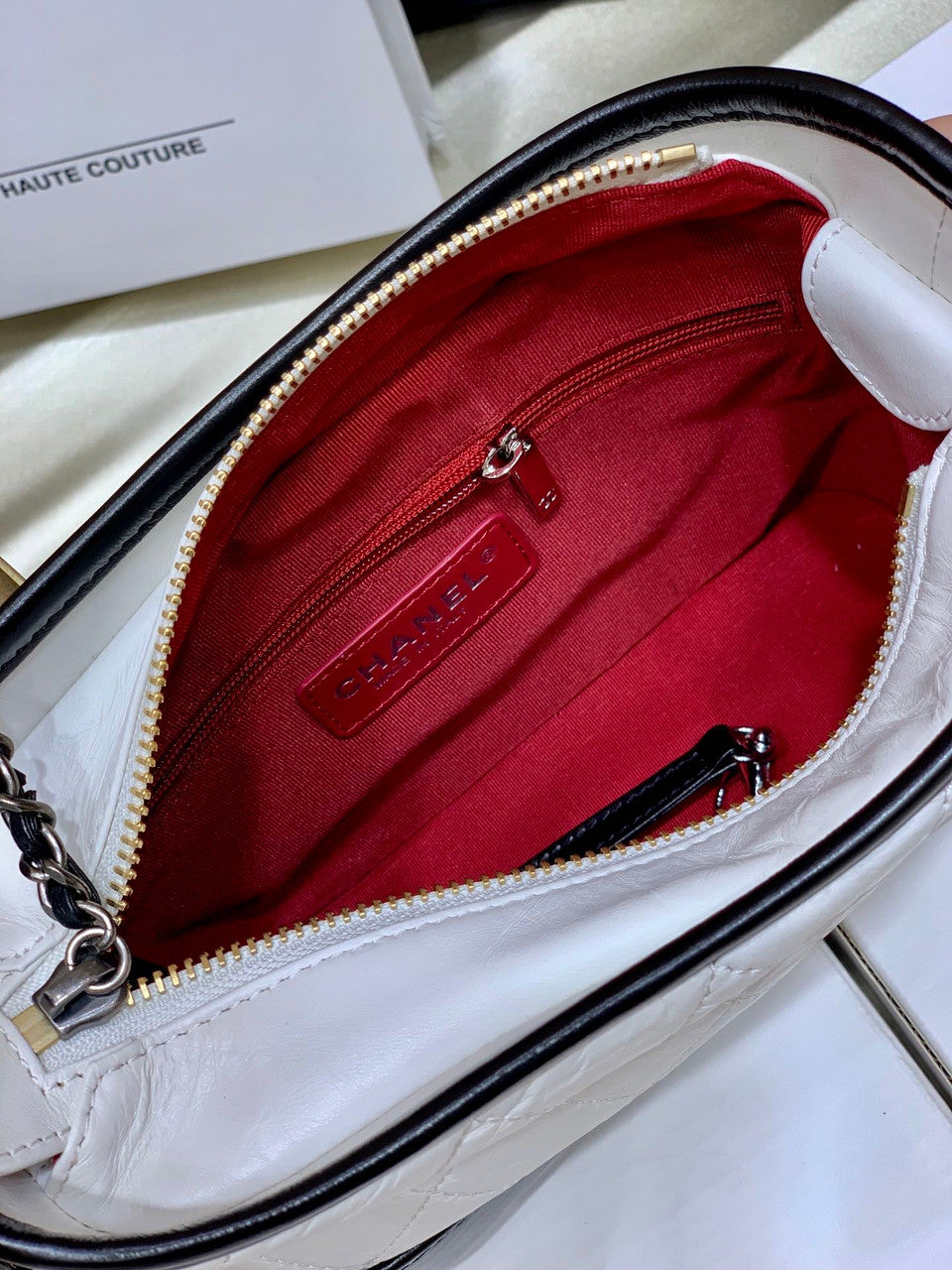 Chanel's Gabrielle Small Hobo Bag White/Black