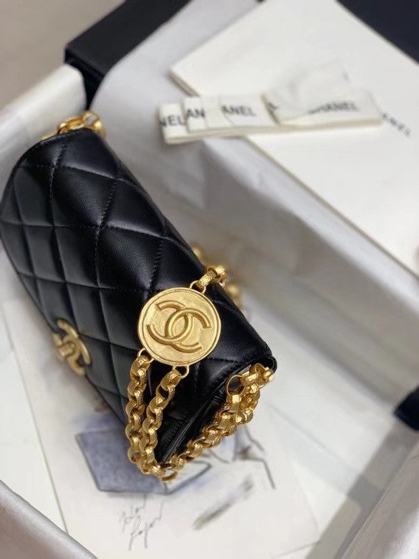 Chanel Small Flap Bag AS2189 with Gold Coin Charms