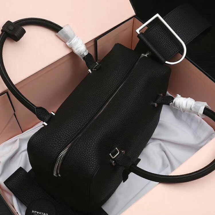 DELVAUX Cool Box Leather Satchel Black