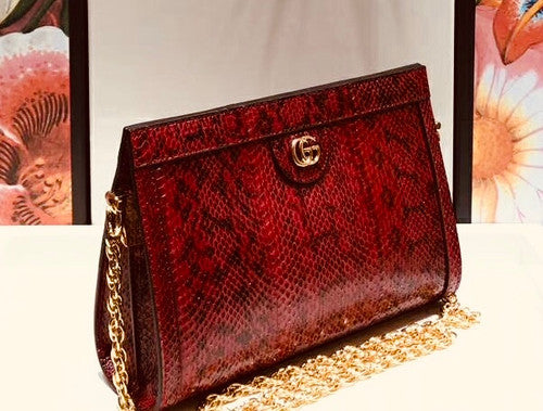 Gucci Ophidia small snakeskin shoulder bag Red