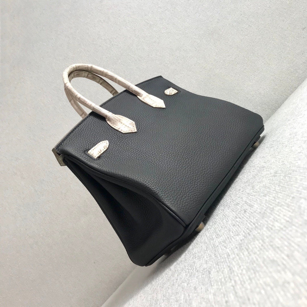 Hermès Special Order Himalaya Crocodile/Togo Birkin Touch 25cm Gold Hardware