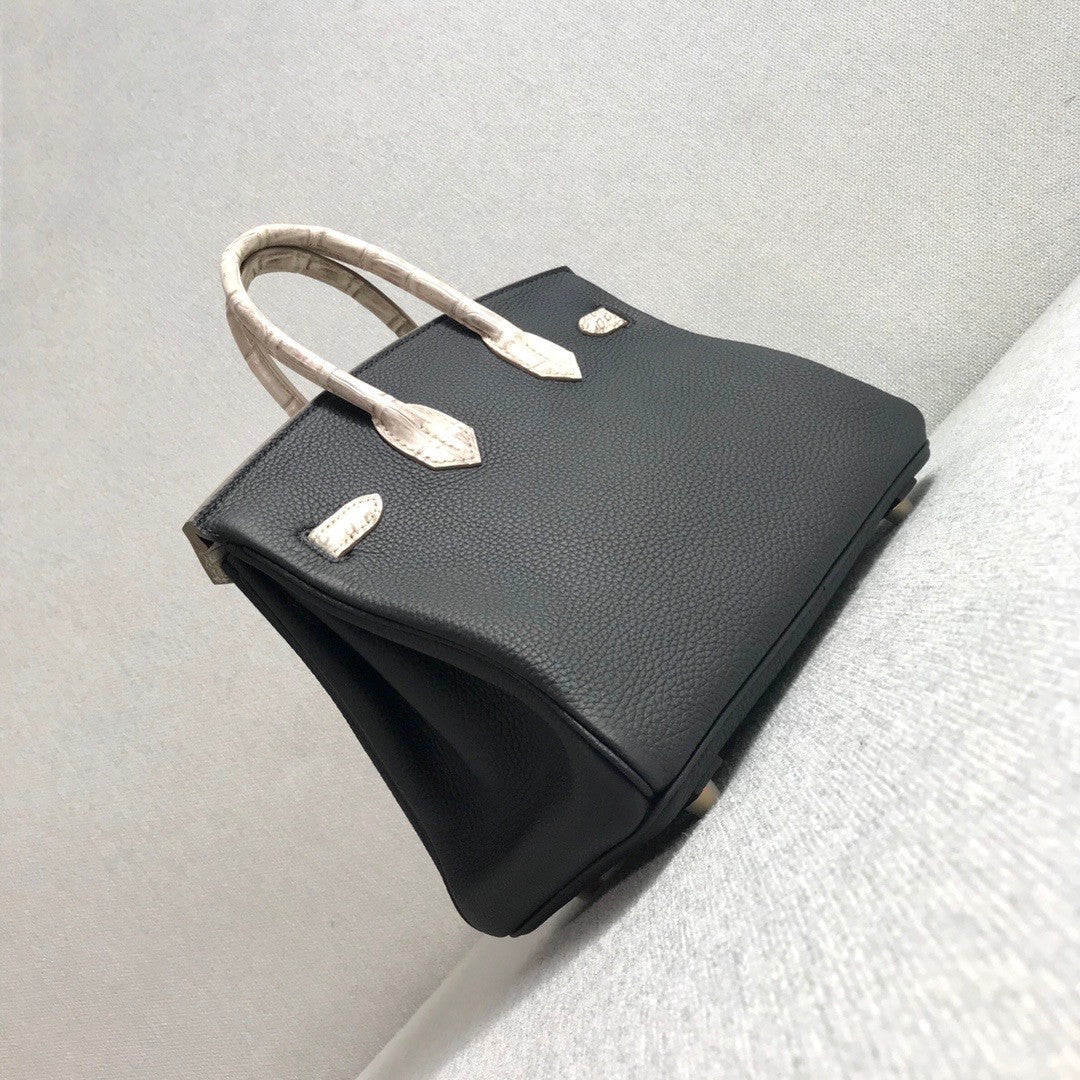 Hermès Special Order Himalaya Crocodile/Togo Birkin Touch 25cm Gold Hardware