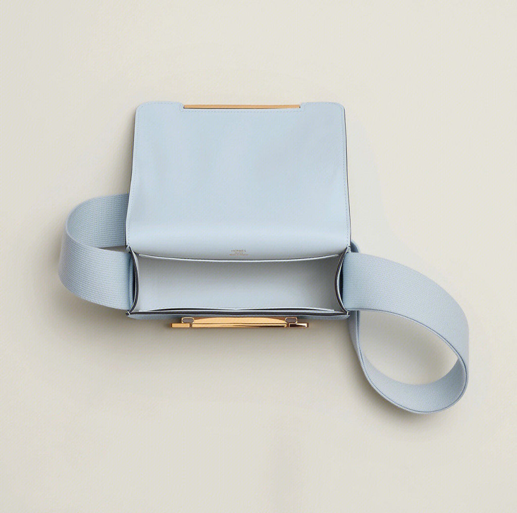 Hermès Geta Bleu Brumé  Chevre Gold Hardware