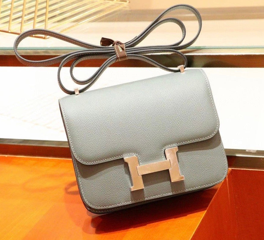 Hermes Vert Amande Constance Epsom leather 18cm Palladium Hardware