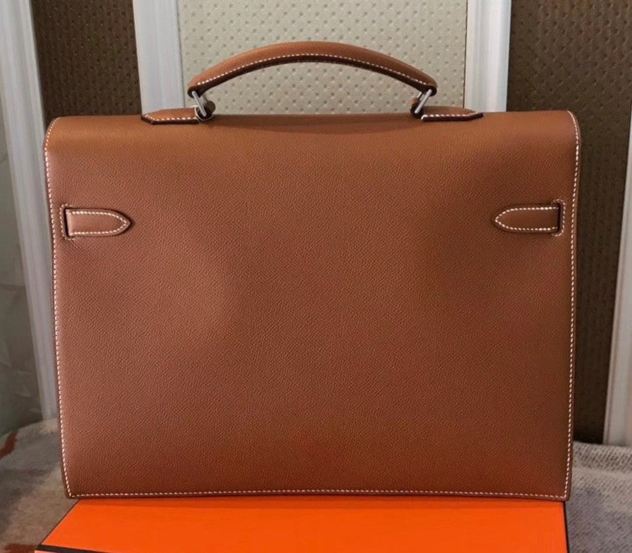 Hermes Kelly Depeche 38 Briefcase in CK37 Gold with Palladium Hardware