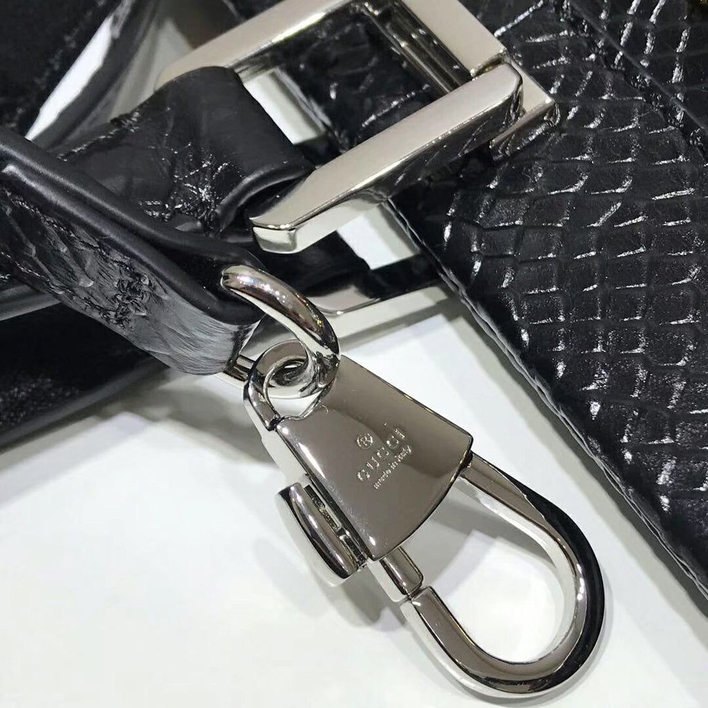 Gucci Zumi snakeskin medium top handle bag