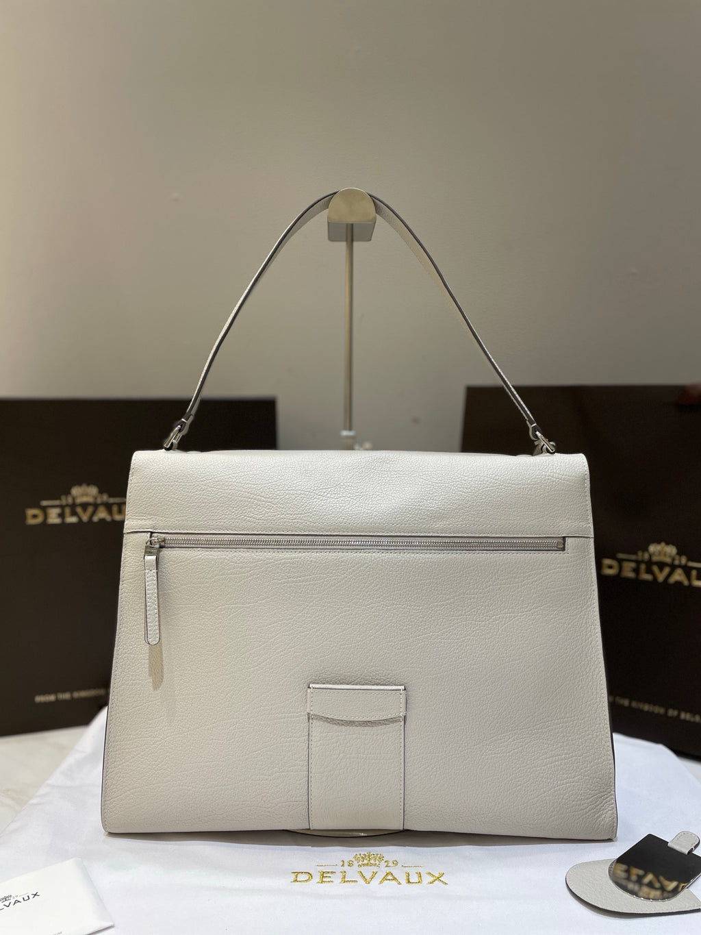 Delvaux Brillant Tempo Large (GM)  Allure Calfskin (Ivory / Off-White)
