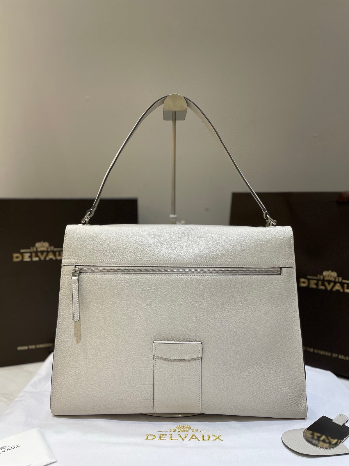 Delvaux Brillant Tempo Large (GM)  Allure Calfskin (Ivory / Off-White)