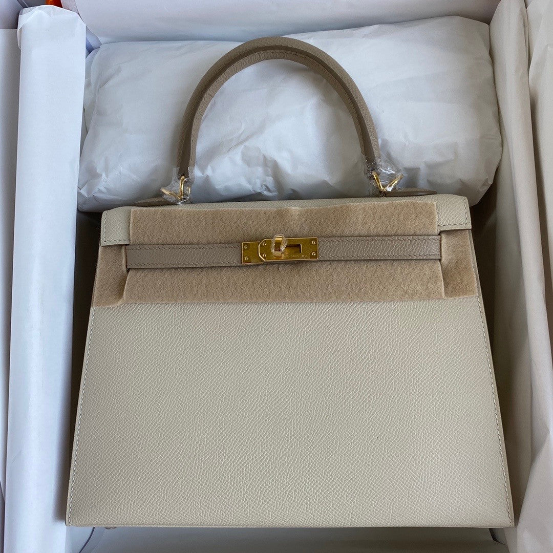 Hermes Special Order Craie/ S2 Trench Kelly 25 cm Epsom Gold  Hardware