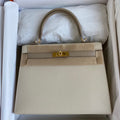 Hermes Special Order Craie/ S2 Trench Kelly 25 cm Epsom Gold  Hardware