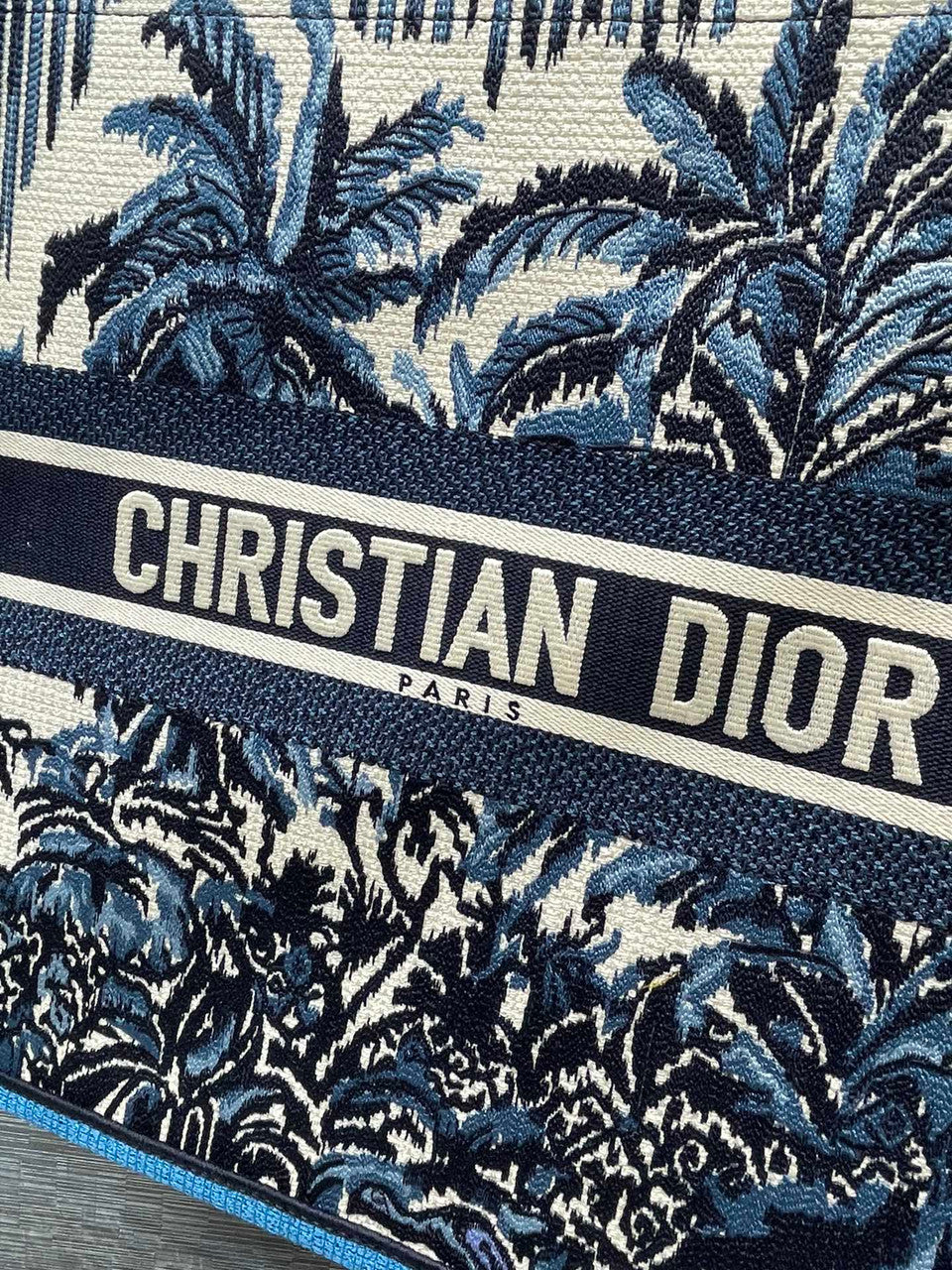 Christian Dior DIOR BOOK TOTE Blue Dior Palms Embroidery Reference: M1286ZREU_M928