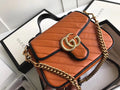 Gucci GG Marmont small top handle bag Cognac Leather