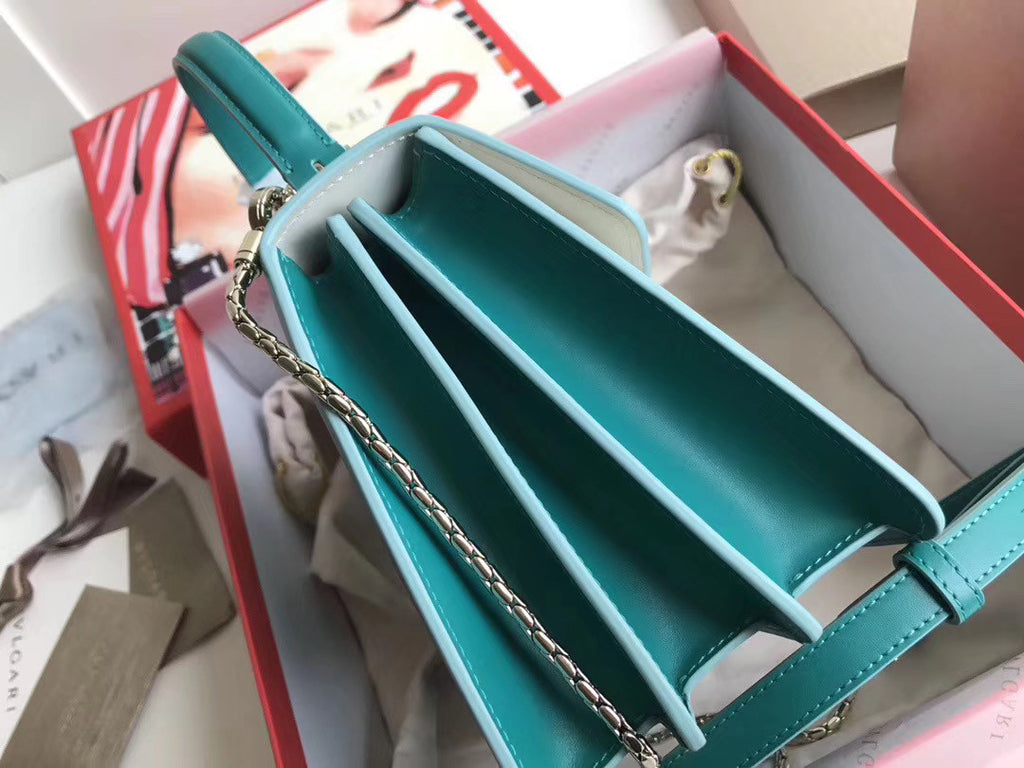 BVLGARI Limited Edition Serpenti Forever leather shoulder bag Green