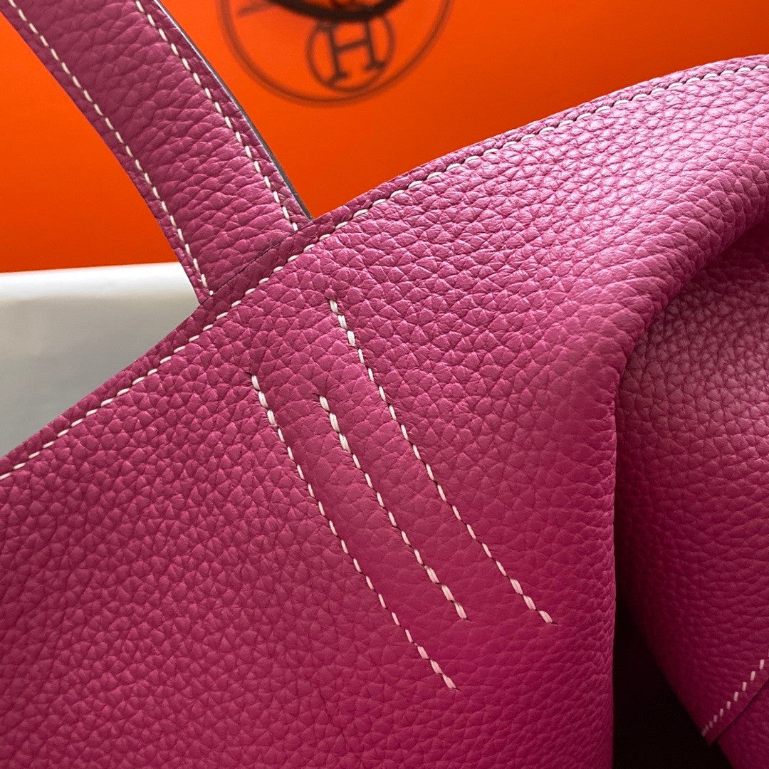 Hermes Double Sens Tote 30 Bleu Nuitl & Rose Pourpre
