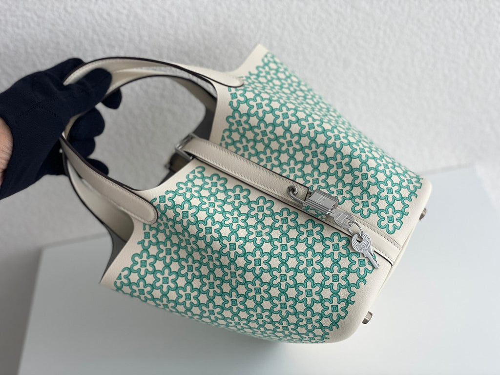 Hermès "Lucky Daisy" NataSwift Picotin Lock 18 Palladium Hardware, 2022