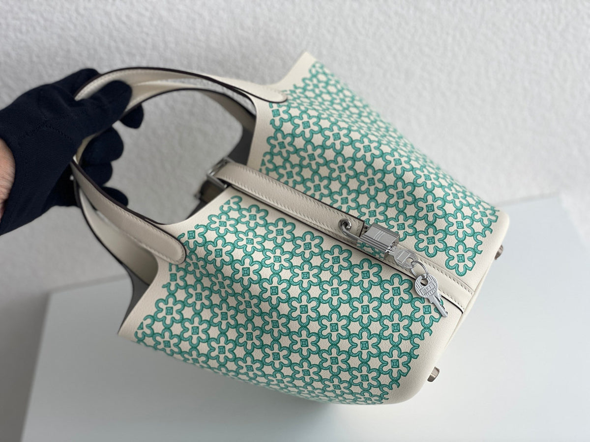 Hermès "Lucky Daisy" NataSwift Picotin Lock 18 Palladium Hardware, 2022