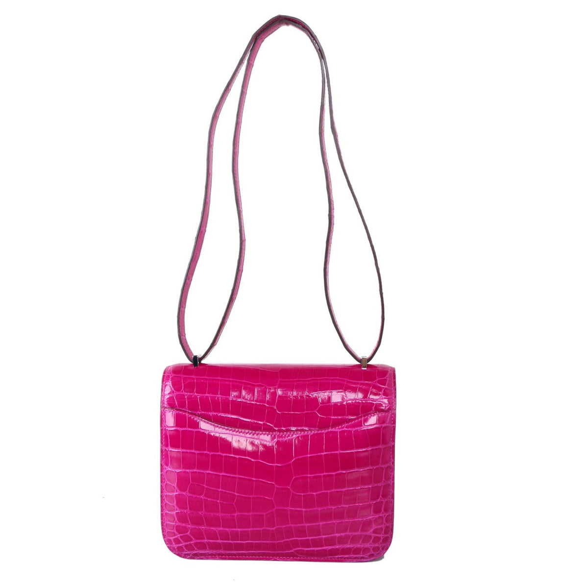 Hermes J5 Rose Scheherazade 18 Constance  Niloticus Crocodile with Palladium Hardware