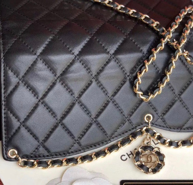 Chanel Wallet On Chain with charm Black
