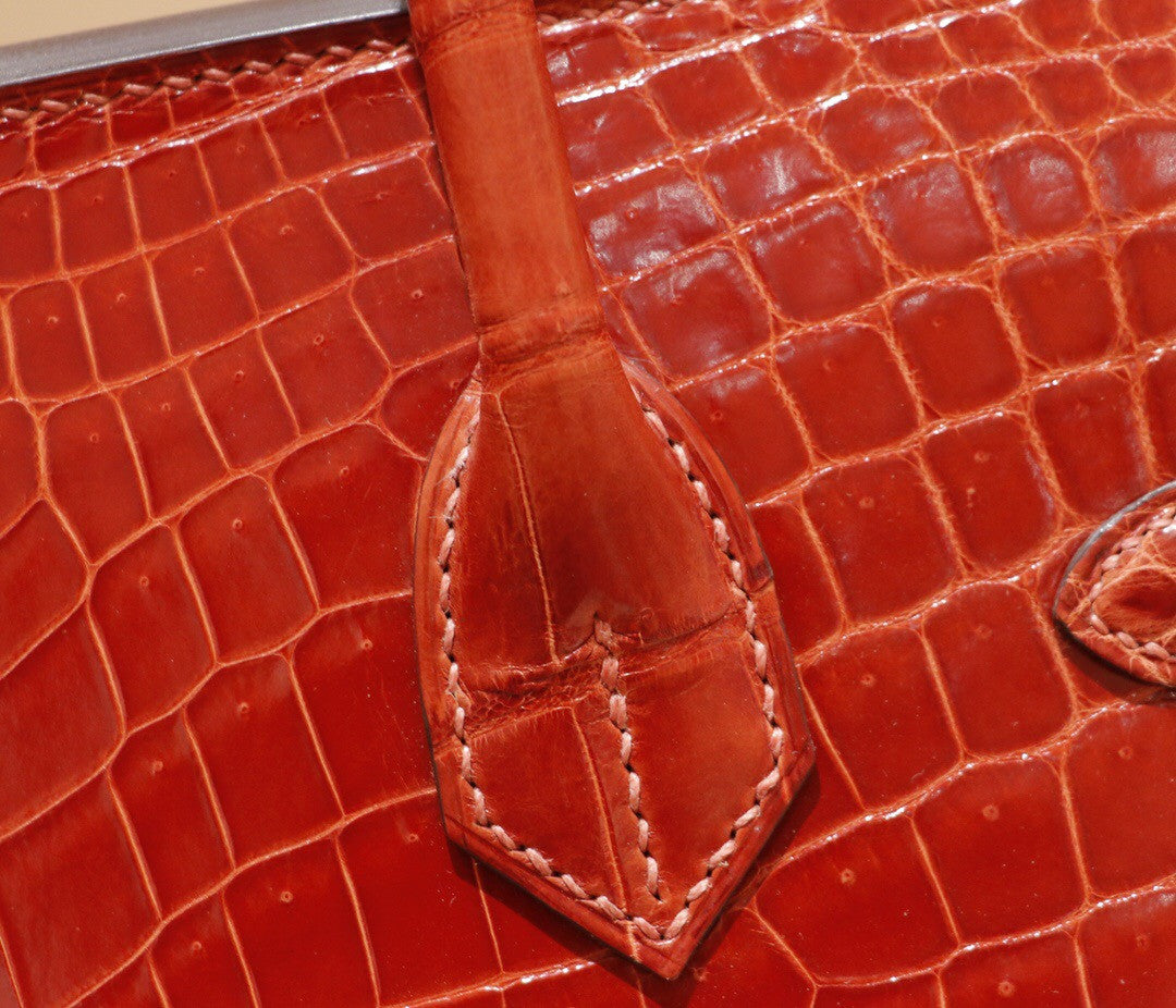 Hermes CK31 Honey Brown Birkin 30 in Porosus  Crocodile with Gold hardware