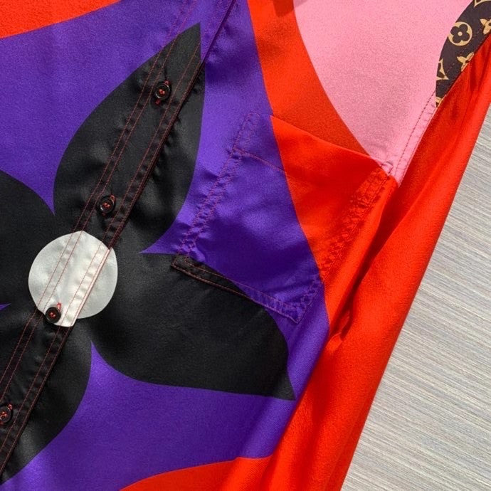 Louis Vuitton 1A8LY3  GAME ON SHARP MONOGRAM FLOWER SILK SHIRT
