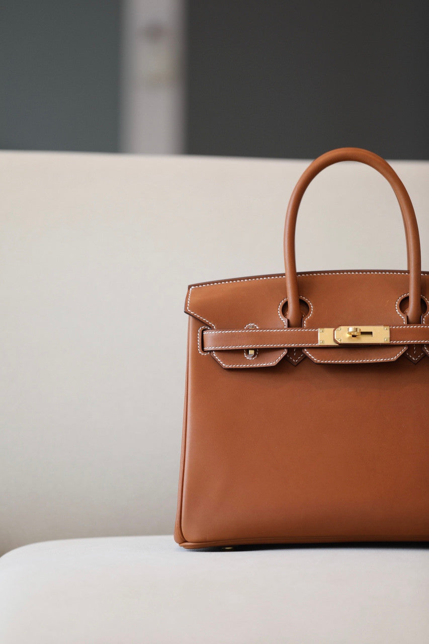 Hermes Birkin 30 Fauve Barenia Leather Gold Hardware