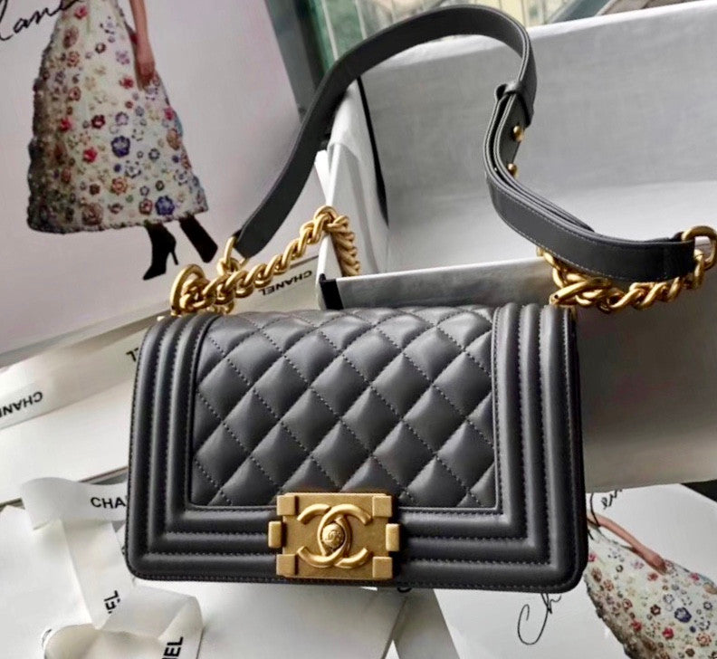 Chanel Small BOY CHANEL Handbag Grey