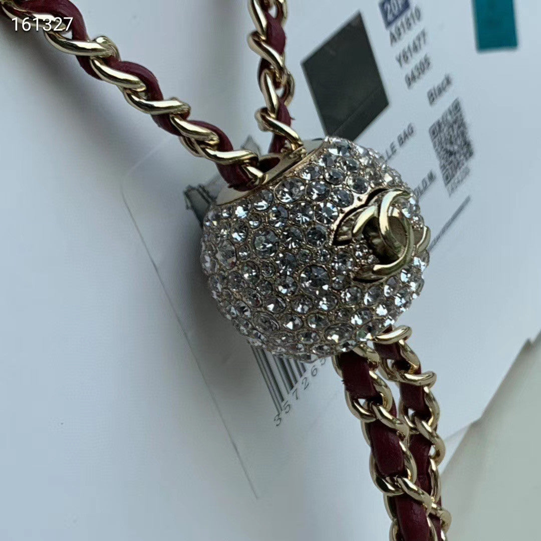 Chanel Velvet Drawstring Bag Burgundy