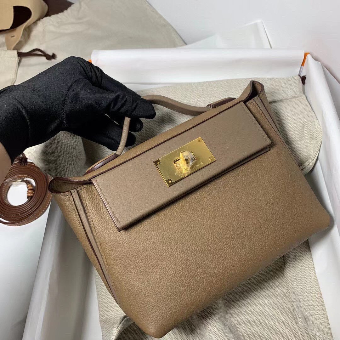 Hermès Mini 24/24 – 21 Bag D0 Beige de weimar  Evercolor/Swift leather