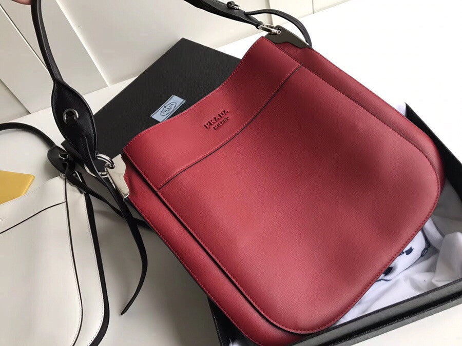 Prada Margit leather shoulder bag Red