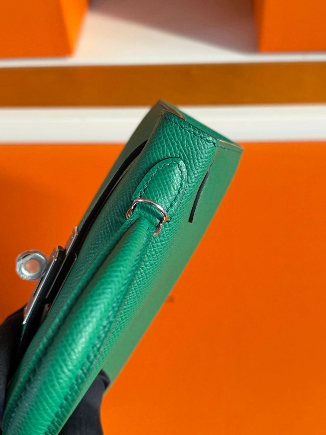 Hermès Mini Kelly II 20 – Green Epsom Leather (Palladium Hardware)