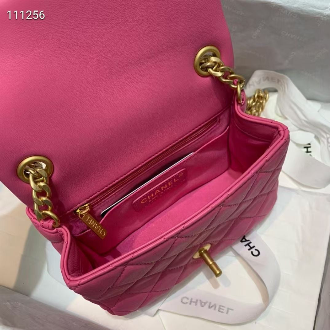 Chanel Flap Bag with Resin & Gold-Tone Metal Pink Mini