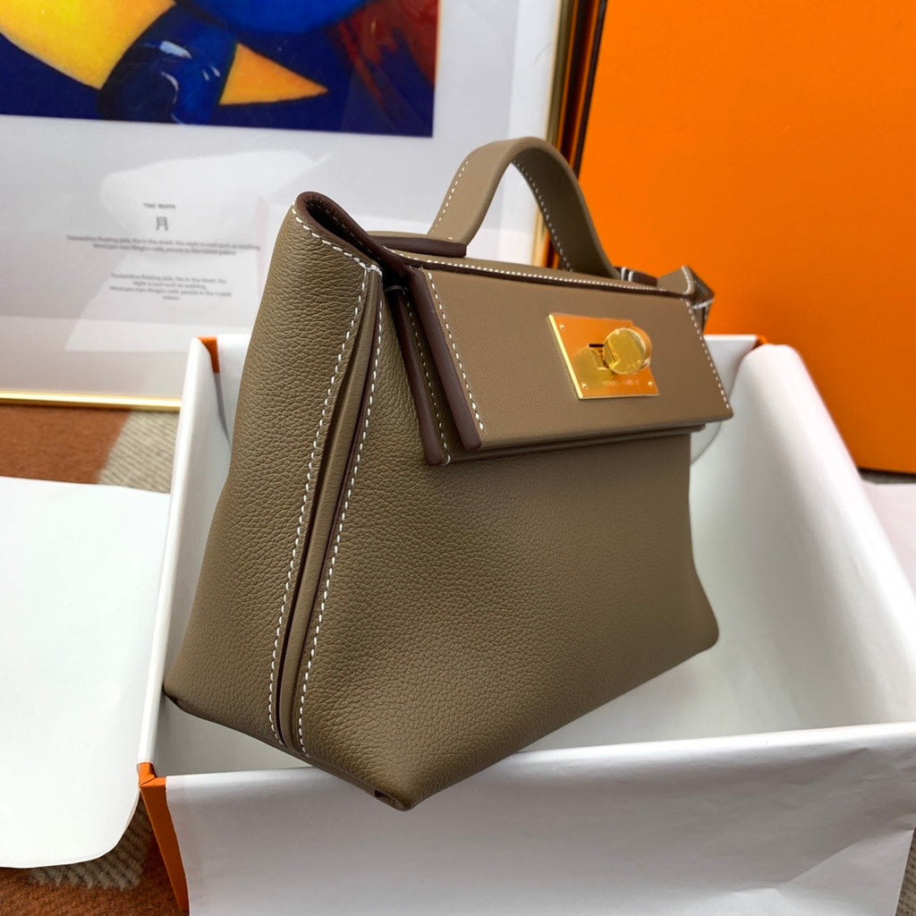 Hermès Mini 24/24 – 21 Bag Etoupe Evercolor/Swift leather