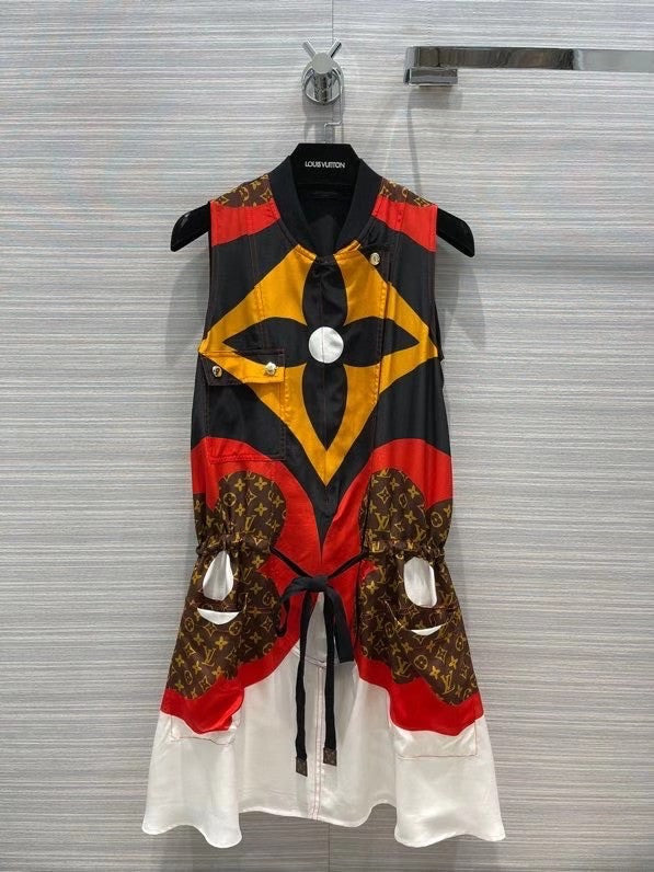 Louis Vuitton 1A8LXX  GAME ON MACRO MONOGRAM FLOWER STATEMENT SHORT JUMPSUIT