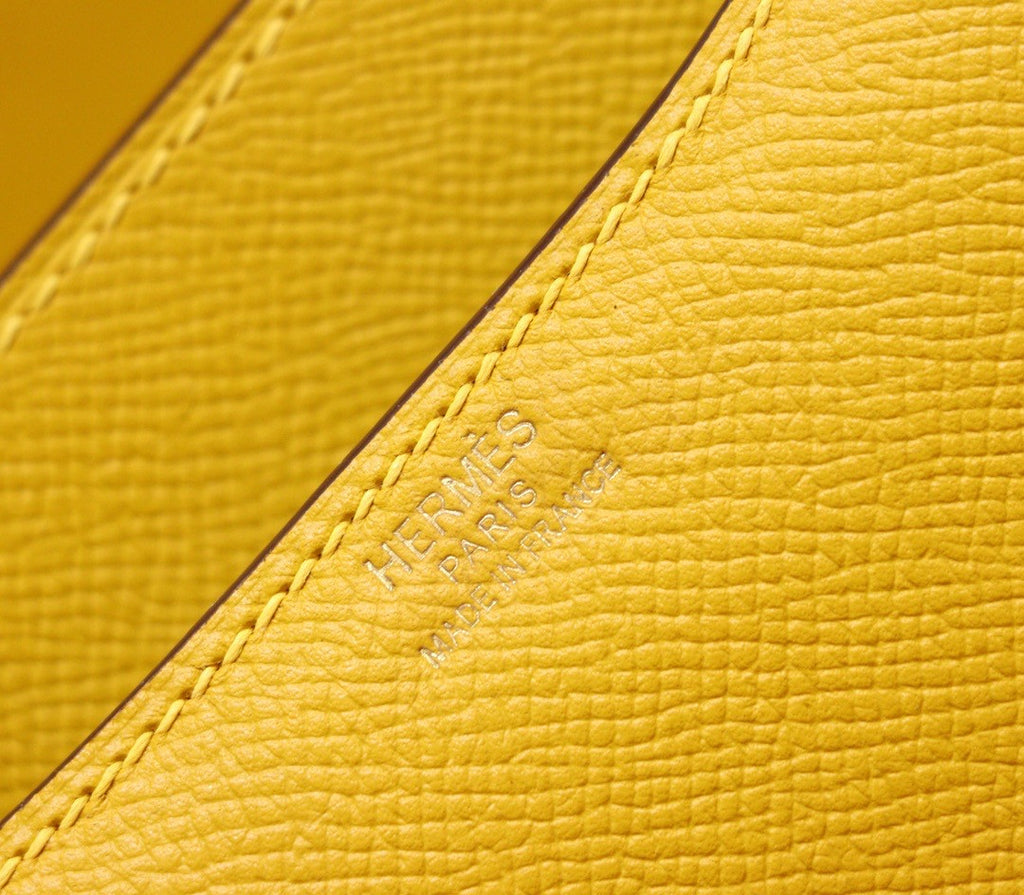 Hermes 9D Jaune Ambre Gold  Constance 24 Epsom bag with Gold Hardwares
